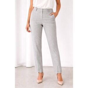 Talbots Hampshire Ankle Pant Womens 14 Grey Textured Career Dress Trousers